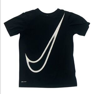 Boys Nike Sz Medium Dri-Fit Tee Black White Athletic Shirt T-Shirt Kids Sports